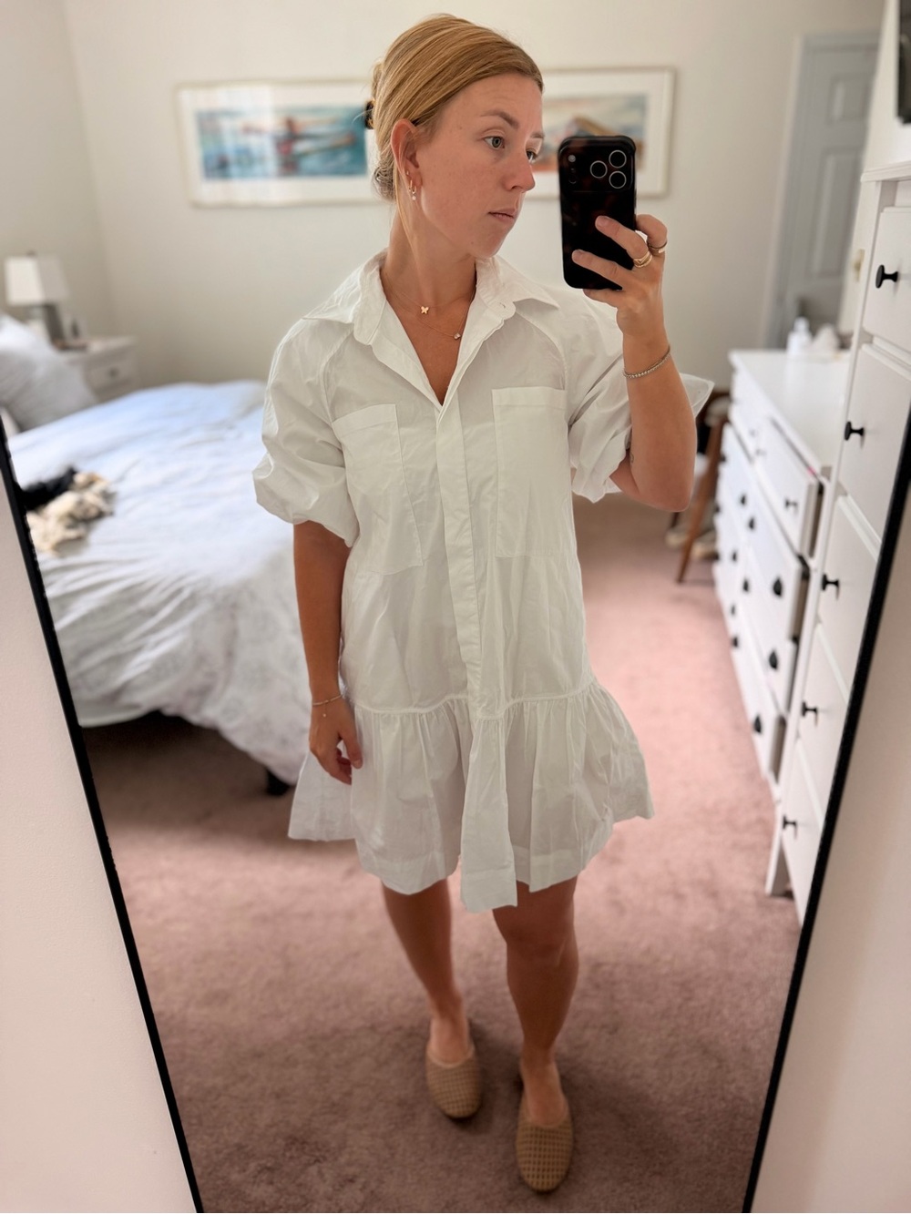 Jonathan Simkhai Crissy Cotton Poplin Shirtdress, size XS